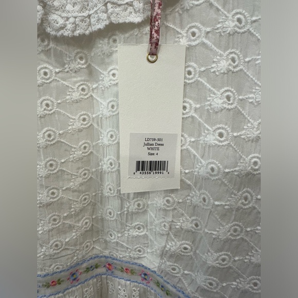 LoveShackFancy BNWT Jullian Mini Dress in White Broderie Anglaise- Size US 4 - Picture 12 of 16